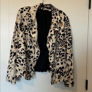 Chico's Black and Cream Animal Print Jacket